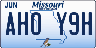 MO license plate AH0Y9H