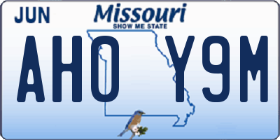 MO license plate AH0Y9M