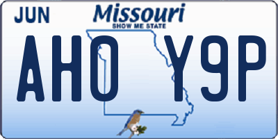 MO license plate AH0Y9P