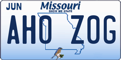 MO license plate AH0Z0G