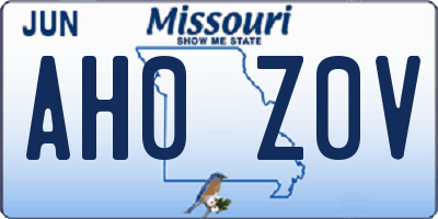 MO license plate AH0Z0V