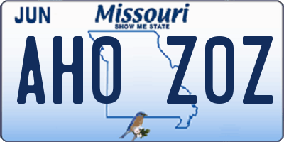 MO license plate AH0Z0Z