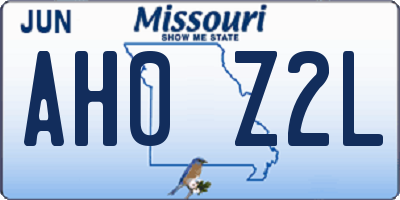 MO license plate AH0Z2L