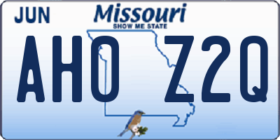 MO license plate AH0Z2Q