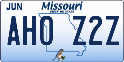 MO license plate AH0Z2Z