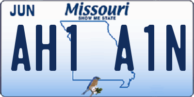 MO license plate AH1A1N