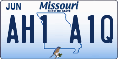 MO license plate AH1A1Q