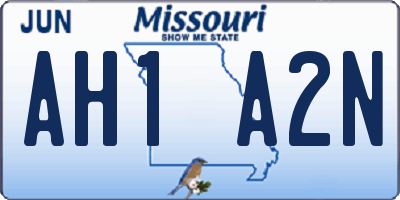 MO license plate AH1A2N
