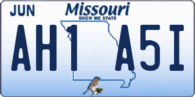 MO license plate AH1A5I