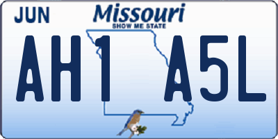 MO license plate AH1A5L