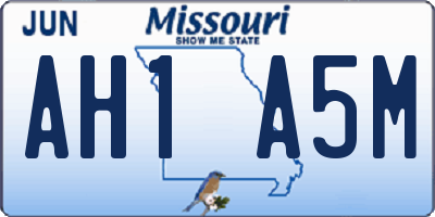 MO license plate AH1A5M