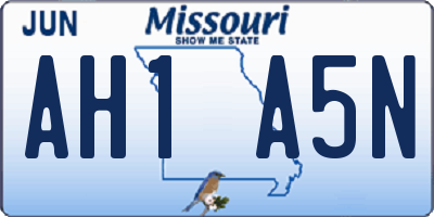 MO license plate AH1A5N