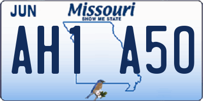 MO license plate AH1A5O