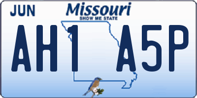 MO license plate AH1A5P