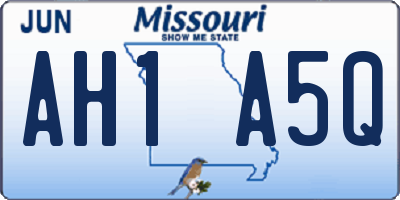 MO license plate AH1A5Q