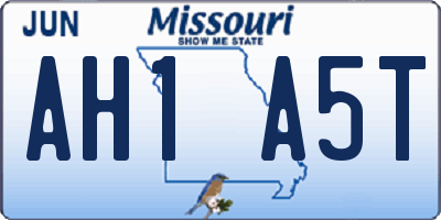 MO license plate AH1A5T