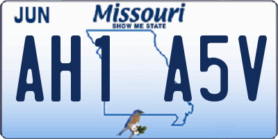 MO license plate AH1A5V