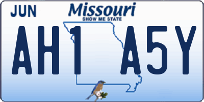 MO license plate AH1A5Y