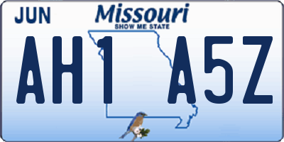 MO license plate AH1A5Z