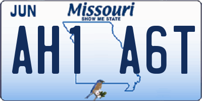 MO license plate AH1A6T