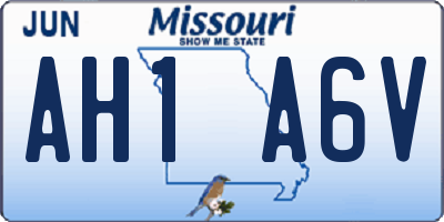 MO license plate AH1A6V