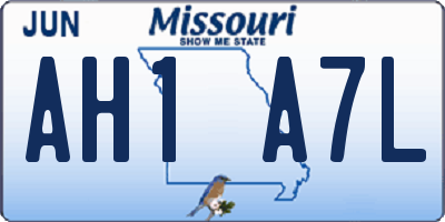 MO license plate AH1A7L