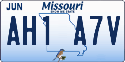 MO license plate AH1A7V