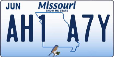 MO license plate AH1A7Y