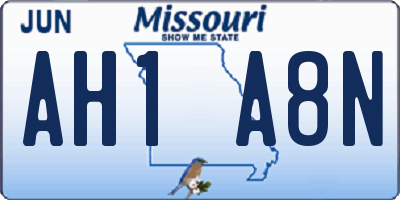 MO license plate AH1A8N