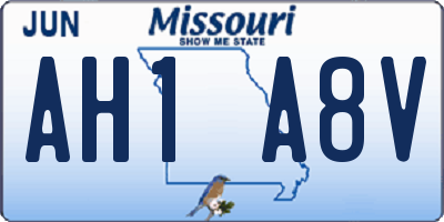 MO license plate AH1A8V