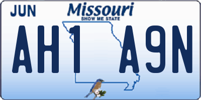 MO license plate AH1A9N