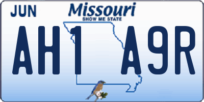 MO license plate AH1A9R