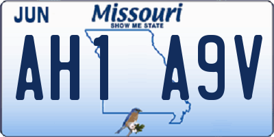 MO license plate AH1A9V