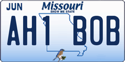 MO license plate AH1B0B