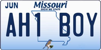 MO license plate AH1B0Y