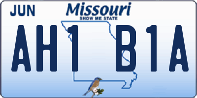 MO license plate AH1B1A