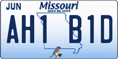 MO license plate AH1B1D