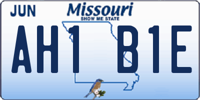 MO license plate AH1B1E