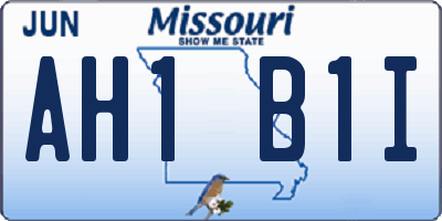 MO license plate AH1B1I