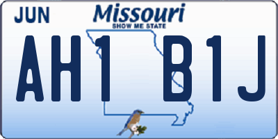 MO license plate AH1B1J