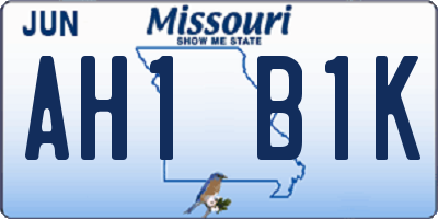 MO license plate AH1B1K