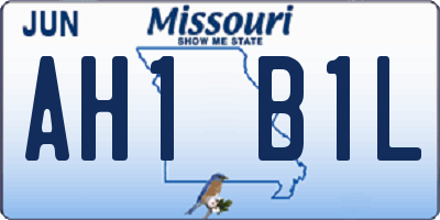 MO license plate AH1B1L