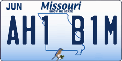 MO license plate AH1B1M