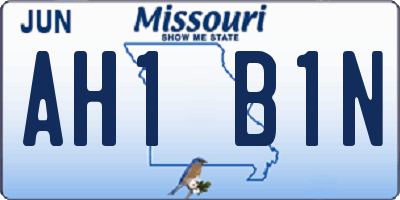 MO license plate AH1B1N