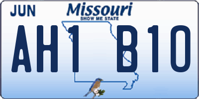 MO license plate AH1B1O