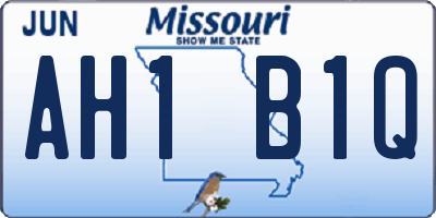 MO license plate AH1B1Q