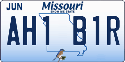 MO license plate AH1B1R