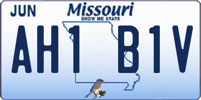 MO license plate AH1B1V