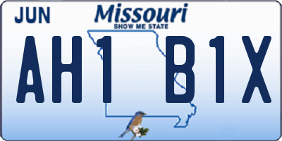 MO license plate AH1B1X