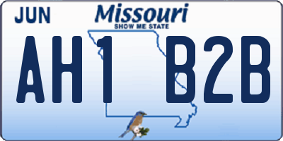 MO license plate AH1B2B